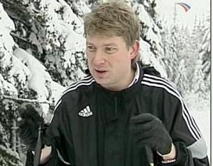 Shirov esquiando en Rusia