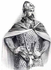 Dibujo de Alfonso VI con sus ropas de guerra