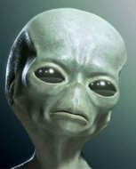 Dibujo de la cara de un extraterrestre