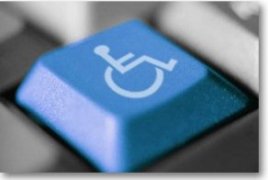 Tecla de ordenador con el smbolo de discapacidad