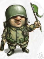 Caricatura de un soldado moderno