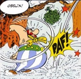 Vieta donde se ve a Obelix pegando un puetazo