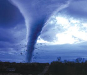 Fotografa de un tornado