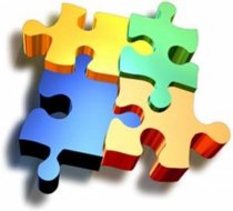 Piezas de colores de un puzzle