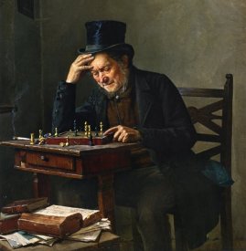 Cuadro "The chess player", Isidor Kaufmann