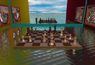Tablero de ajedrez sobre el agua