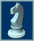 Caballo de ajedrez azul en 3D