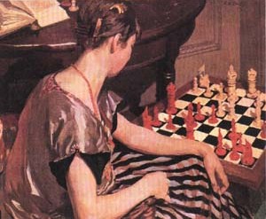 "La jugadora de ajedrez", obra de Herbert A. Bird (1929)